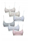 Pedli Ip Askılı Yarım Atlet Desenli Büstiyer 6 Lı Set 2