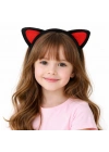 Peluş Kedi Kulak Taç Kırmızı Siyah – Çocuk Parti & Kostüm Tacı