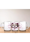 Pembe Çatlak Zeminden Bakan Sevimli Shih Tzu - Baskılı kahve kupası