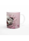 Pembe Çatlaktan Bakan Maltese Terrier Temalı Baskılı Kupa Bardak