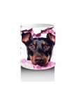 Pembe Kalpler Arasından Bakan Rottweiler – Baskılı Kahve Kupası