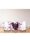 Pembe Kalpler Arasından Bakan Rottweiler – Baskılı Kahve Kupası