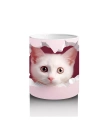 Pembe Kalplerle Süslenmiş Sevimli Kedi – Baskılı Kahve Kupası