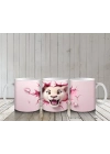 Pembe Kalplerle Süslenmiş Sevimli Köpek – Baskılı Kahve Kupası