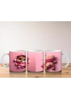 Pembe Kalpli Maskot ve Peluş Ayıcık – Baskılı Kahve Kupası