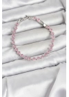 ® Pembe Kare Zirkon Taşlı Gümüş Renk Pirinç Su Yolu Kadın Bileklik