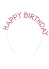 Pembe Kristal Taşlı Gold Happy Birthday Taçı