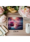 Pembe Lotus Çiçeği Temalı Mousepad - 19x23 cm 2 mm Dikdörtgen İthal Baskılı Mouse Pad