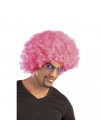 Pembe Renk Kıvırcık Afro Bonus Peruk