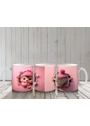 Pembe Şapkalı Sevimli Kirpi – Baskılı Kahve Kupası