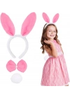 Pembe Tavşan Kostüm Seti – Taç, Papyon, Ponpon (12’li Paket)