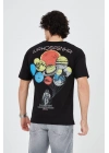 Penye Baskılı T-Shirt - Siyah