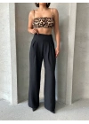 Pileli keten pantolon s255046