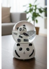 ® Pilli Işıklı Müzikli Kar Küresi–Sevimli Panda Figürlü Eğlenceli Masaüstü Biblo, LED Aydınlatmalı Dekoratif Hediyelik Kar Küresi