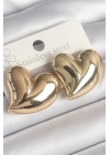 Pirinç Gold Renk Bomba Kalp Model Kadın Küpe