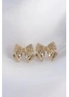 Pirinç Gold Renk Fiyonk Küpe