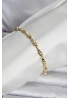 Pirinç Gold Renk Kemik Model Kadın Bileklik