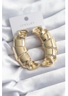 ® Pirinç Gold Renk Kruvasan Model Kadın Küpe