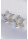Pirinç Gümüş Renk Yıldız Küpe