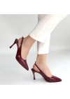 Uster Bordo Rugan Topuklu Ayakkabı