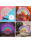 ® Plastik Gökkuşağı Neon LED Işık – Dekoratif Renkli Masaüstü ve Ambiyans Aydınlatması