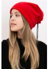 Polar Unisex İpli Bere ve Boyunluk Kırmızı