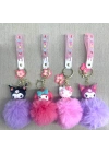 Ponponlu Kuromi Ve Hello Kitty Karışık Anahtarlık