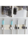 ®  Pratik Organizer 4lü Yapışkanlı Fırça Paspas Mop Fırça Sabitleyici Ergonomik Alet Aparatı