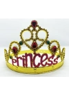 Prenses Yazılı Altın Renk Ayarlanabilir Parti Tacı 60 Cm