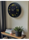 ® Prime Black 40 cm Metal Modern Tasarım Duvar Saati