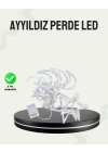 Prizli Yıldız Ay Perde LED Işık Ev ve Organizasyon Dekoru
