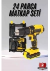 Profesyonel Çift Bataryalı Akülü Vidalama Şarjlı Matkap 24 Parça
