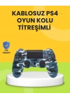PS4 Uyumlu Kablosuz Oyun Kolu Ergonomik Çift Titreşimli