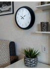 ® Pure Time Black 40 Cm Metal Duvar Saati