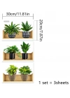 Raflı Bitki Tasarımlı Yapışkanlı Sticker 20*30 cm 3lü Set