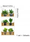 Raflı Bitki Tasarımlı Yapışkanlı Sticker 20*30 cm 3lü Set