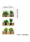 Raflı Bitki Tasarımlı Yapışkanlı Sticker 20*30 cm 3lü Set