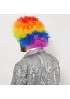 Rengarenk Kıvırcık Afro Bonus Peruk
