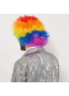 Rengarenk Kıvırcık Afro Bonus Peruk