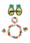 Renkli Ananas Gözlük, Taç, Kolye ve Bileklik Seti