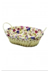 Renkli Bezli Oval Hasır Ekmek Sepeti Royaleks-8821