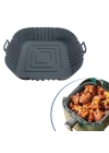 ®  Renkli Isıya Dayanıklı Yıkanılabilir Silikon Fırın  Airfryer Kare Model Pişirme Matı 20 cm