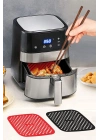 ®  Renkli Isıya Dayanıklı Yıkanılabilir Silikon Fırın Ve Airfryer Kare Pişirme Matı 21,5 Cm
