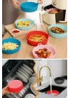 ®  Renkli Isıya Dayanıklı Yıkanılabilir Silikon Fırın Ve Airfryer Yuvarlak Pişirme Matı 20 Cm