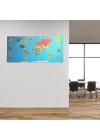®  Renkli Atlas Dünya Haritası Manyetik Yapıştırıcı Gerektirmeyen Duvar Stickerı 118 CM * 56 CM