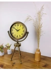 ® Retro Antique Üç Ayaklı Metal Eskitme Masa Saati