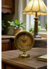 ® Retro Eskitme 25 x 20 Cm Metal Şık Masa Saati
