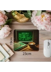 Retro Kod Ortamı + Kahve Mousepad Tasarımı - 19x23 cm 2 mm Dikdörtgen İthal Baskılı Mouse Pad