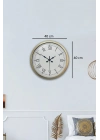 ® Retro Modern Roma Rakamlı 40 Cm Metal Duvar Saati