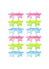 Retro Neon Fosforlu Yıldız Panjur Gözlük - 12 Adet